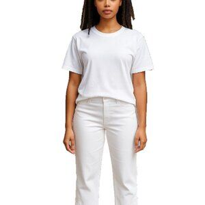 Charter Club Capri Size 10 NEW Bright White Embroidered Hem Capri Womens